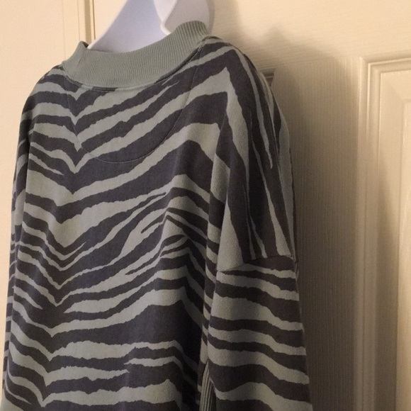 Sage Green Animal Print Sweatshirt - Picture 14 of 15